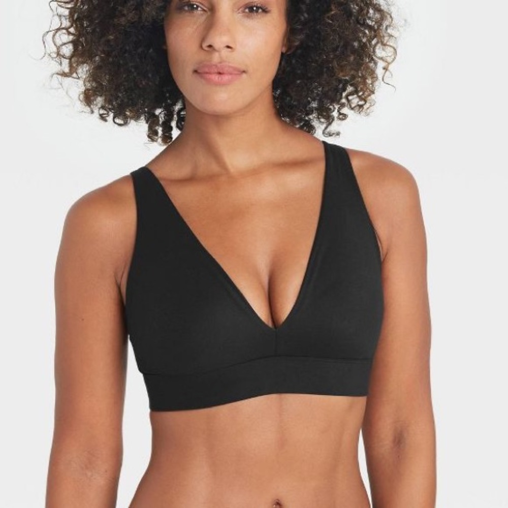 Auden Plunge Comfort Bralette Black XXL